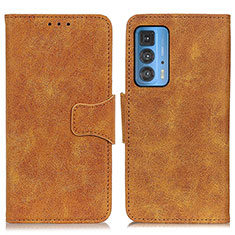 Leather Case Stands Flip Cover Holder M03L for Motorola Moto Edge S Pro 5G Khaki