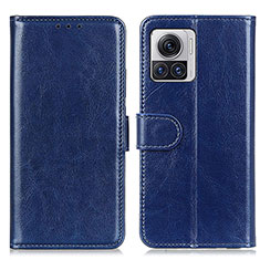 Leather Case Stands Flip Cover Holder M03L for Motorola Moto Edge X30 Pro 5G Blue