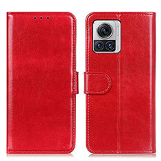 Leather Case Stands Flip Cover Holder M03L for Motorola Moto Edge X30 Pro 5G Red
