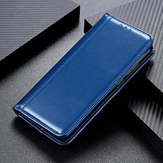 Leather Case Stands Flip Cover Holder M03L for Motorola Moto G10 Blue