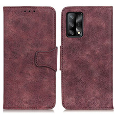Leather Case Stands Flip Cover Holder M03L for Oppo A95 4G Purple