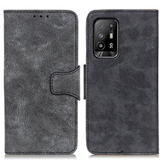 Leather Case Stands Flip Cover Holder M03L for Oppo Reno5 Z 5G Black