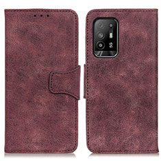 Leather Case Stands Flip Cover Holder M03L for Oppo Reno5 Z 5G Purple