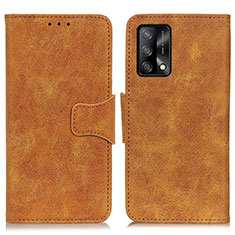 Leather Case Stands Flip Cover Holder M03L for Oppo Reno6 Lite Khaki