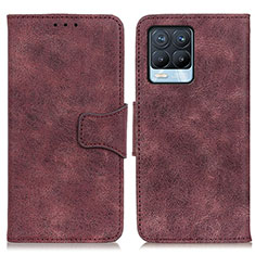 Leather Case Stands Flip Cover Holder M03L for Realme 8 Pro Purple