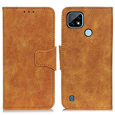 Leather Case Stands Flip Cover Holder M03L for Realme C21 Khaki