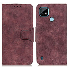 Leather Case Stands Flip Cover Holder M03L for Realme C21 Purple