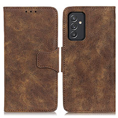 Leather Case Stands Flip Cover Holder M03L for Samsung Galaxy A05s Brown