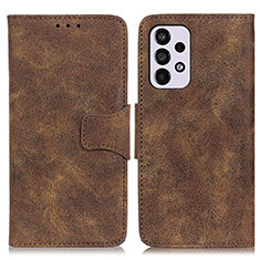 Leather Case Stands Flip Cover Holder M03L for Samsung Galaxy A33 5G Brown