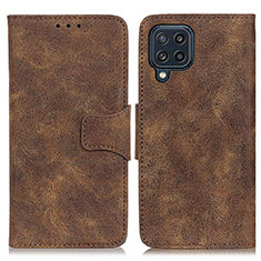 Leather Case Stands Flip Cover Holder M03L for Samsung Galaxy M32 4G Brown