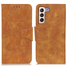 Leather Case Stands Flip Cover Holder M03L for Samsung Galaxy S21 5G Khaki