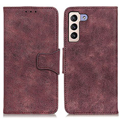 Leather Case Stands Flip Cover Holder M03L for Samsung Galaxy S21 Plus 5G Purple