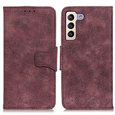 Leather Case Stands Flip Cover Holder M03L for Samsung Galaxy S22 5G Purple