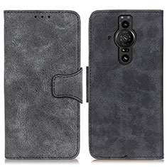 Leather Case Stands Flip Cover Holder M03L for Sony Xperia PRO-I Black