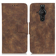 Leather Case Stands Flip Cover Holder M03L for Sony Xperia PRO-I Brown