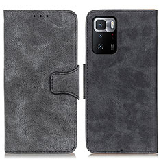 Leather Case Stands Flip Cover Holder M03L for Xiaomi Redmi Note 10 Pro 5G Black