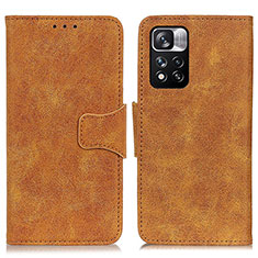Leather Case Stands Flip Cover Holder M03L for Xiaomi Redmi Note 11 Pro+ Plus 5G Khaki