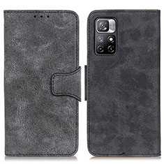 Leather Case Stands Flip Cover Holder M03L for Xiaomi Redmi Note 11S 5G Black