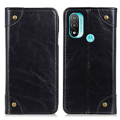 Leather Case Stands Flip Cover Holder M04L for Motorola Moto E20 Black