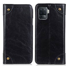 Leather Case Stands Flip Cover Holder M04L for Oppo A94 4G Black
