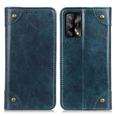 Leather Case Stands Flip Cover Holder M04L for Oppo A95 4G Blue