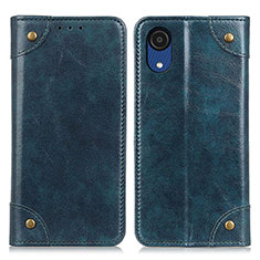 Leather Case Stands Flip Cover Holder M04L for Samsung Galaxy A03 Core Blue