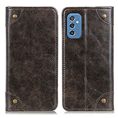 Leather Case Stands Flip Cover Holder M04L for Samsung Galaxy M52 5G Bronze