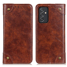 Leather Case Stands Flip Cover Holder M04L for Samsung Galaxy S23 FE 5G Brown