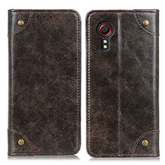 Leather Case Stands Flip Cover Holder M04L for Samsung Galaxy XCover 5 SM-G525F Bronze