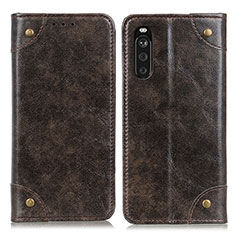 Leather Case Stands Flip Cover Holder M04L for Sony Xperia 10 III Bronze