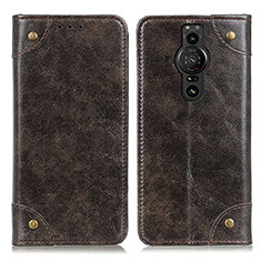Leather Case Stands Flip Cover Holder M04L for Sony Xperia PRO-I Bronze