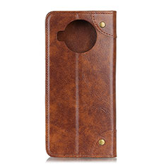 Leather Case Stands Flip Cover Holder M04L for Xiaomi Mi 10T Lite 5G Brown