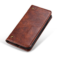 Leather Case Stands Flip Cover Holder M04L for Xiaomi Poco M3 Brown