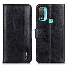 Leather Case Stands Flip Cover Holder M05L for Motorola Moto E20 Black