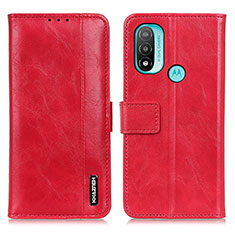 Leather Case Stands Flip Cover Holder M05L for Motorola Moto E20 Red