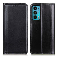Leather Case Stands Flip Cover Holder M05L for Motorola Moto Edge 20 5G Black