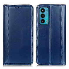 Leather Case Stands Flip Cover Holder M05L for Motorola Moto Edge 20 5G Blue