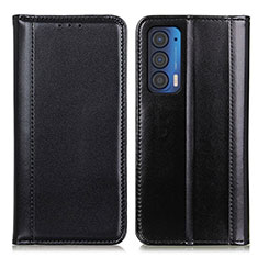 Leather Case Stands Flip Cover Holder M05L for Motorola Moto Edge (2021) 5G Black