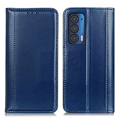 Leather Case Stands Flip Cover Holder M05L for Motorola Moto Edge (2021) 5G Blue