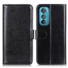 Leather Case Stands Flip Cover Holder M05L for Motorola Moto Edge 30 5G Black