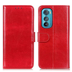 Leather Case Stands Flip Cover Holder M05L for Motorola Moto Edge 30 5G Red