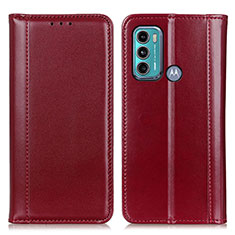 Leather Case Stands Flip Cover Holder M05L for Motorola Moto G40 Fusion Red