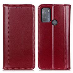 Leather Case Stands Flip Cover Holder M05L for Motorola Moto G50 Red