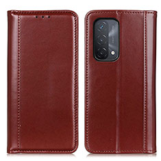 Leather Case Stands Flip Cover Holder M05L for OnePlus Nord N200 5G Brown