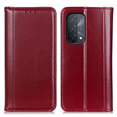 Leather Case Stands Flip Cover Holder M05L for OnePlus Nord N200 5G Red