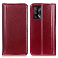 Leather Case Stands Flip Cover Holder M05L for Oppo A74 4G Red