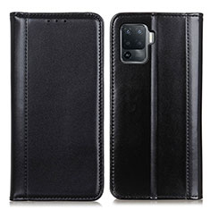 Leather Case Stands Flip Cover Holder M05L for Oppo A94 4G Black