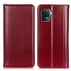 Leather Case Stands Flip Cover Holder M05L for Oppo A94 4G Red