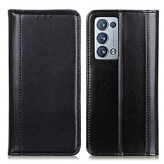 Leather Case Stands Flip Cover Holder M05L for Oppo Reno6 Pro 5G Black