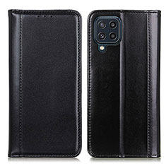 Leather Case Stands Flip Cover Holder M05L for Samsung Galaxy M32 4G Black